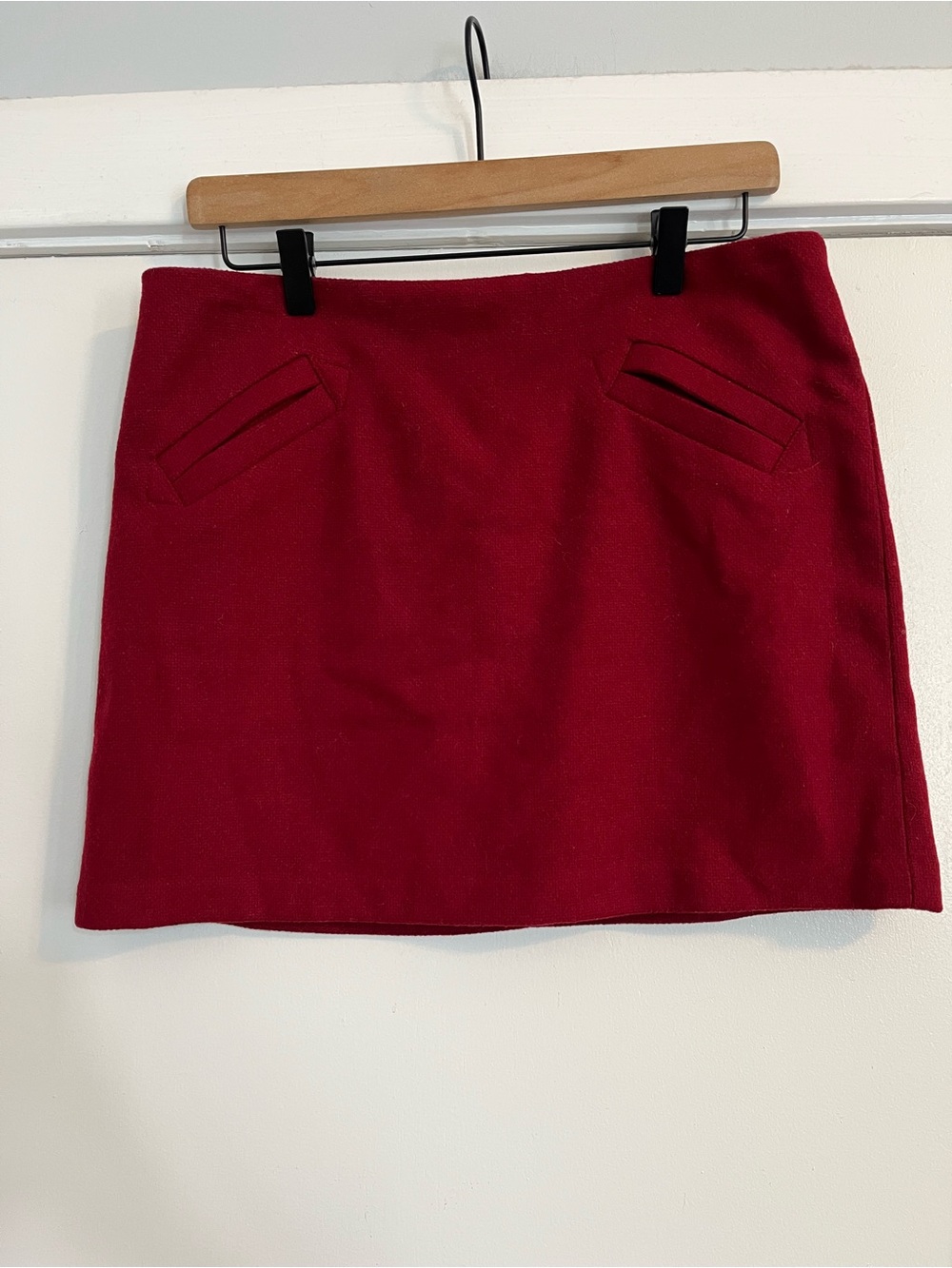 Willi Smith Dark Red Mini Skirt wool blend maroon women’s size 8